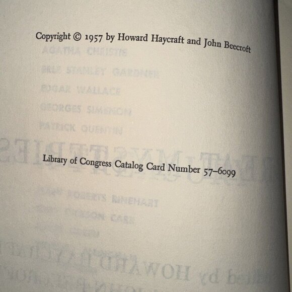 A Treasury of Great Mysteries by Howard Haycraft & John Beecroft Vol 1 & 2 HC - Picture 9 of 14